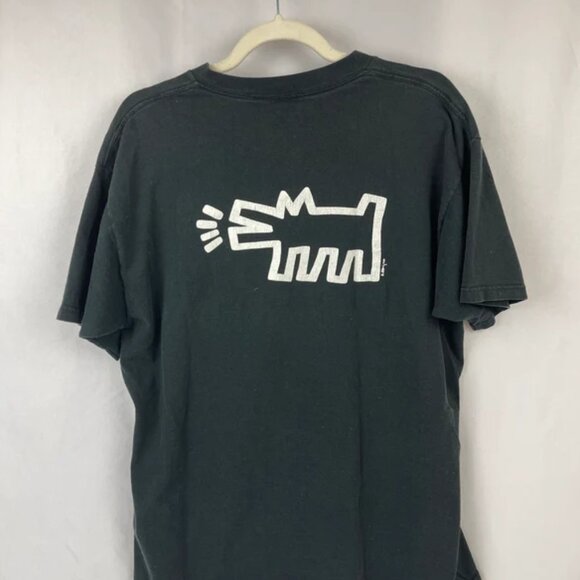 KEITH HARING VINTAGE ORIGINAL POP SHOP 80'S / 90'S T-SHIRT RADIANT BABY & DOG - Picture 2 of 5